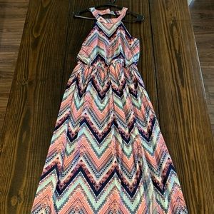 Long halter dress with side slit size Sm